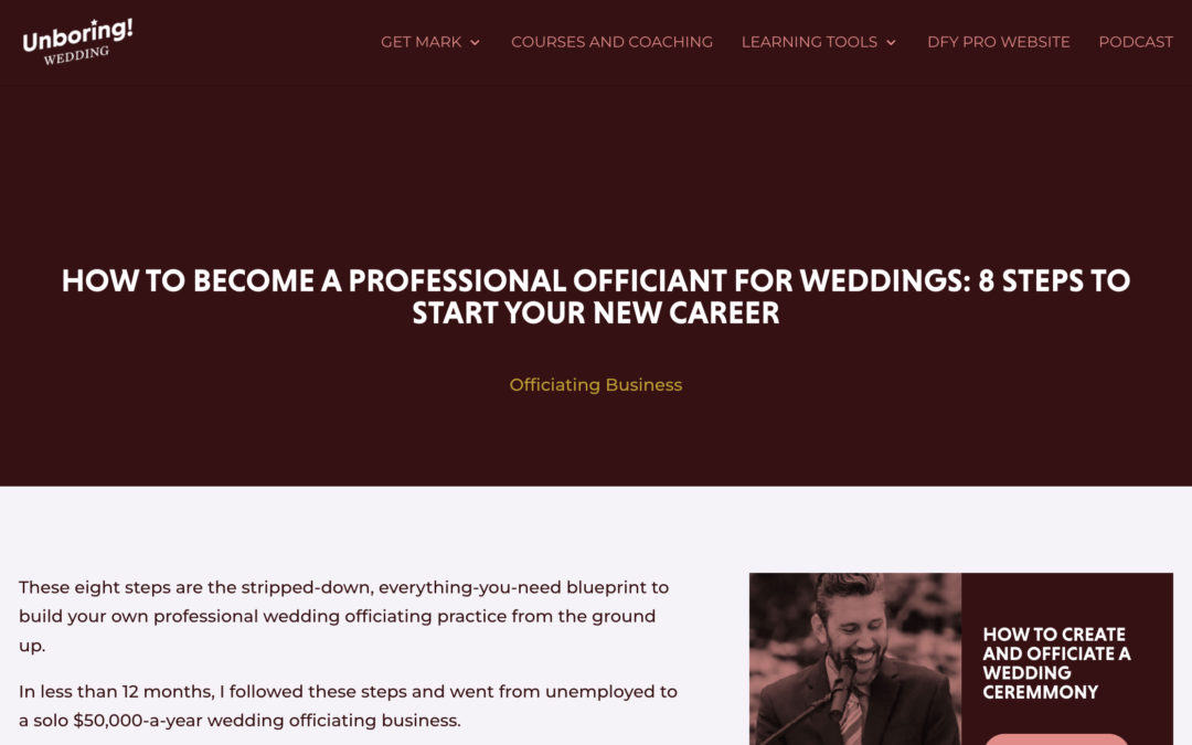How to Become a Professional Officiant for Weddings: 8 Steps to Start Your New Career