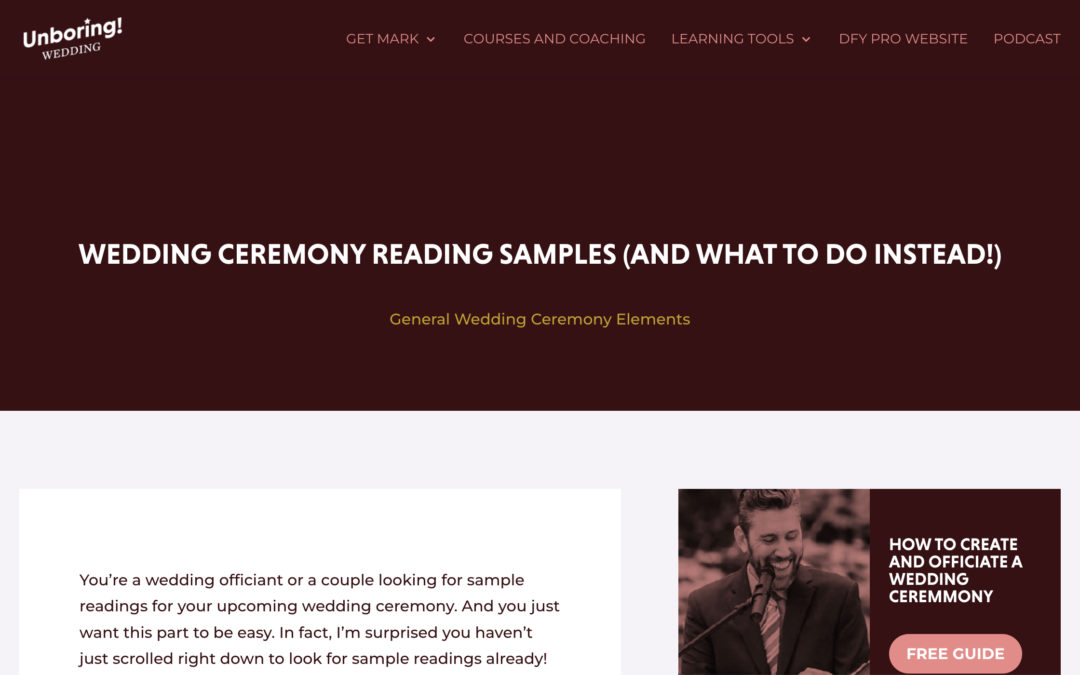 Wedding Ceremony Reading Samples (And What To Do Instead!)