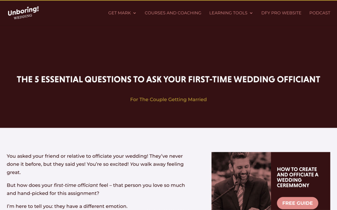 The 5 Essential Questions to Ask Your First-Time Wedding Officiant